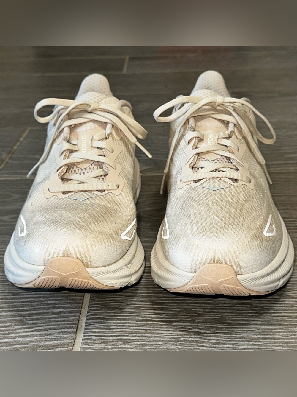 Hoka Clifton 9 Men's Size 10D Running Shoes Cream Athletic Comfort Sneakers - Picture 8 of 13